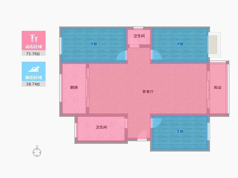 湖北省-孝感市-碧桂园-107.00-户型库-动静分区