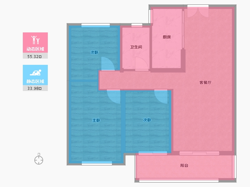 山西省-临汾市-尚荣府-96.80-户型库-动静分区