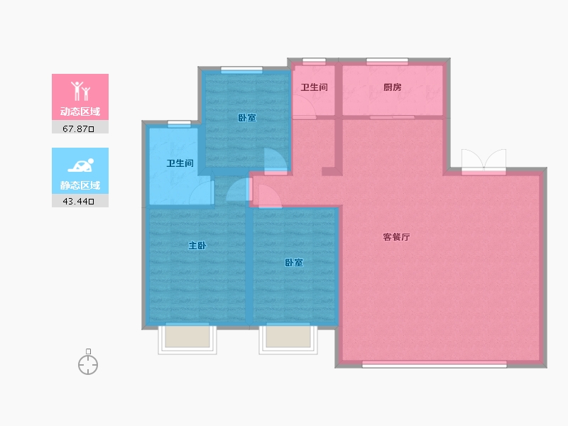 河北省-唐山市-金域缇香二期-108.00-户型库-动静分区