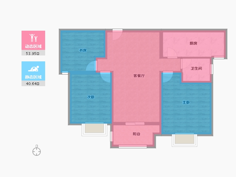 山东省-烟台市-中央公园-84.00-户型库-动静分区