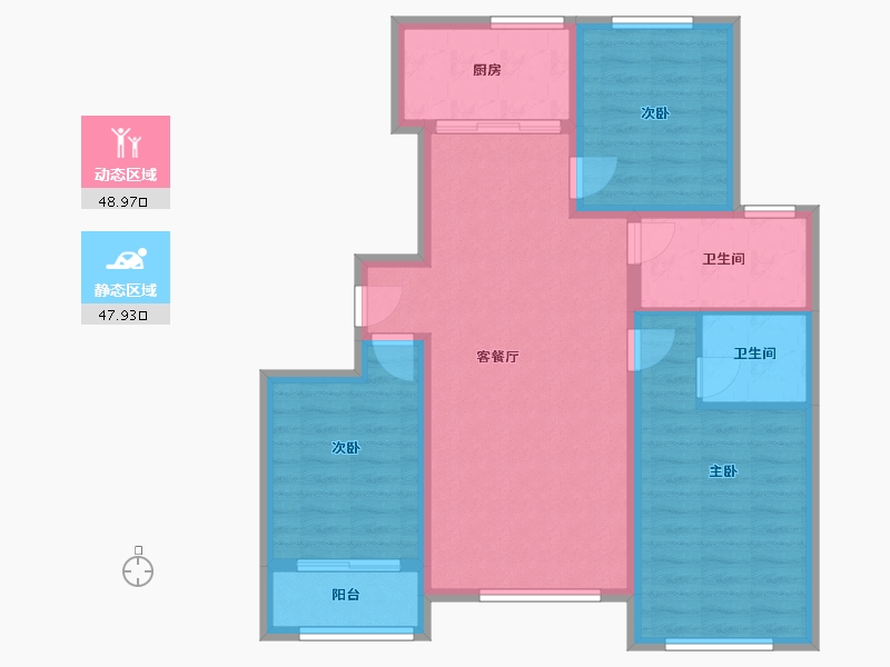 河北省-沧州市-书香华府-97.00-户型库-动静分区