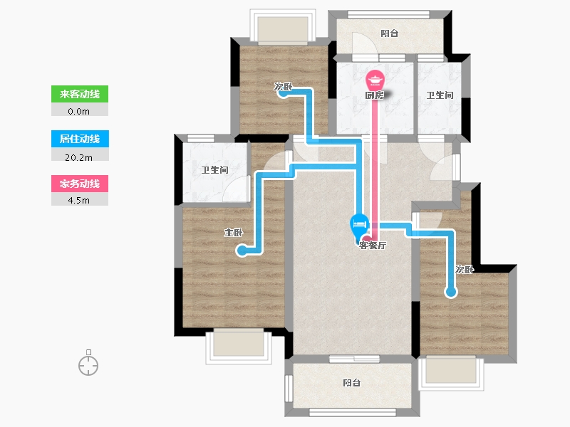 重庆-重庆市-中建滨江星城-81.00-户型库-动静线