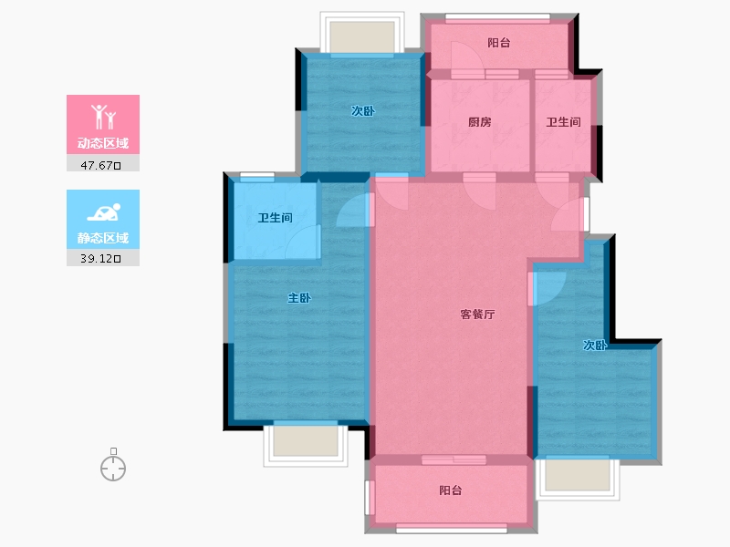 重庆-重庆市-中建滨江星城-81.00-户型库-动静分区