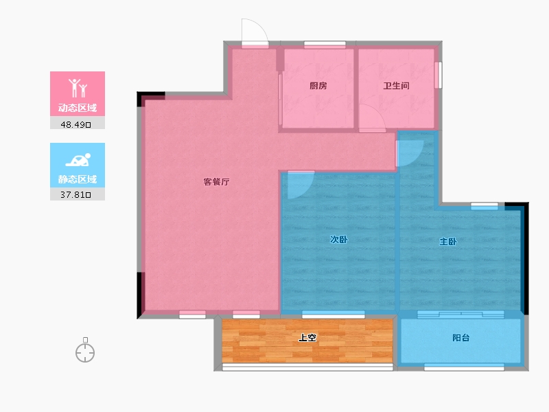 浙江省-宁波市-九菁园-85.43-户型库-动静分区