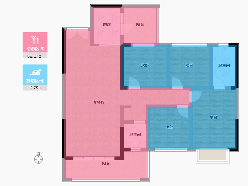 贵州省-贵阳市-一号大院-103.00-户型库-动静分区