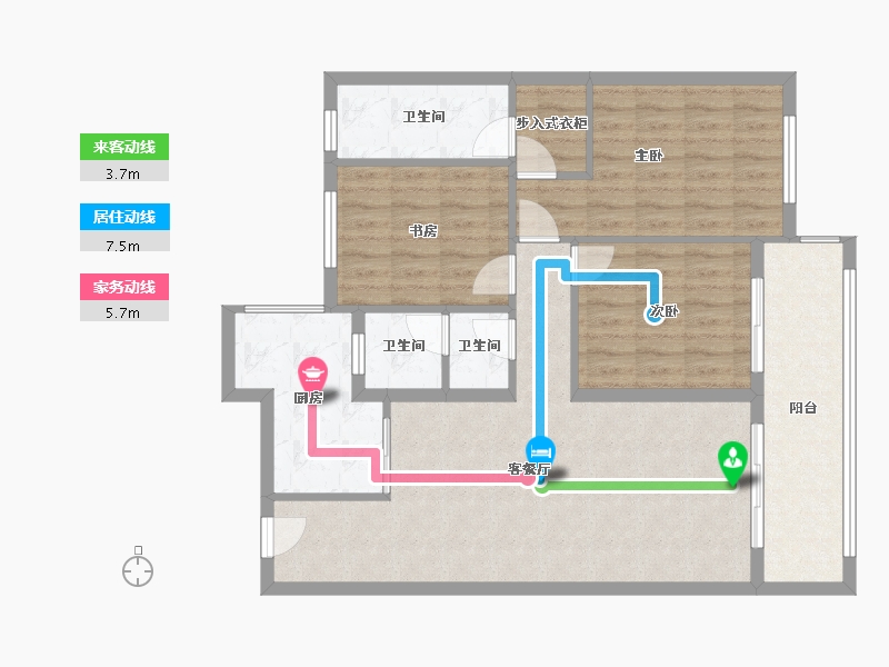 湖北省-黄冈市-月湖小区-108.00-户型库-动静线