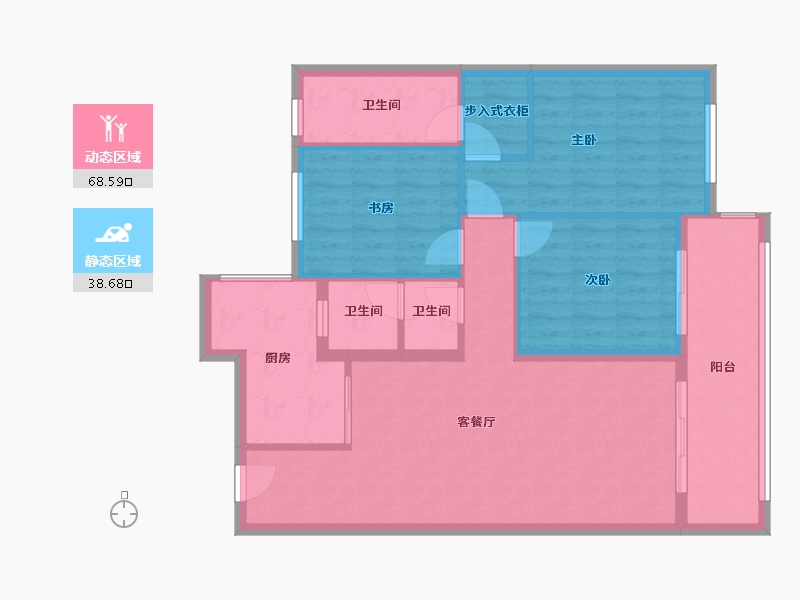 湖北省-黄冈市-月湖小区-108.00-户型库-动静分区