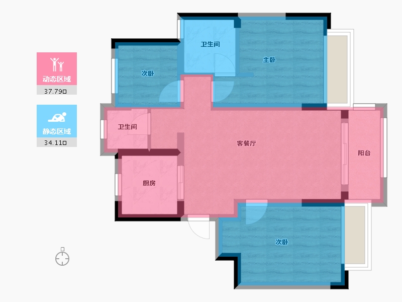 上海-上海市-中海云麓里-72.00-户型库-动静分区