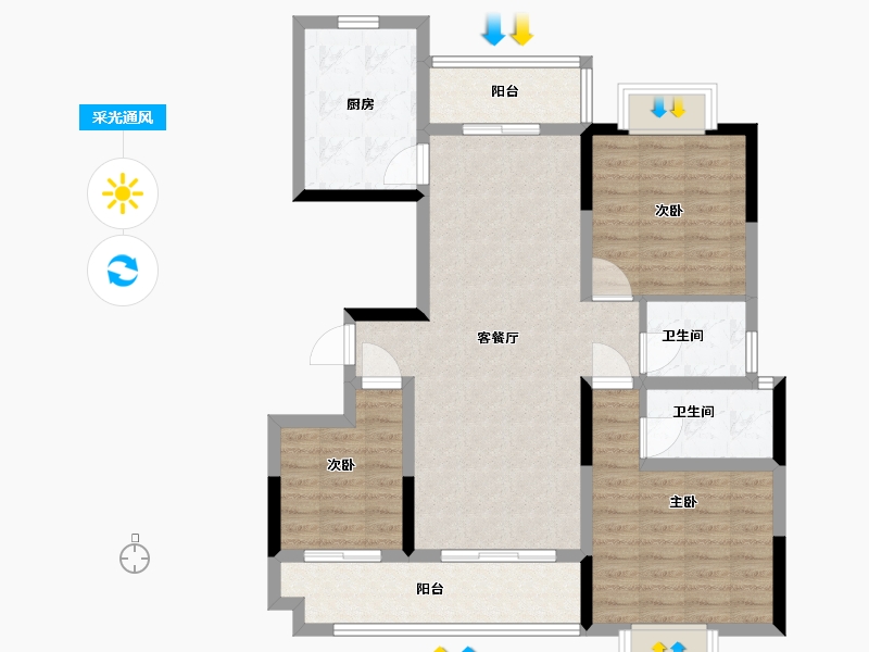 江西省-上饶市-水岸金域-94.00-户型库-采光通风