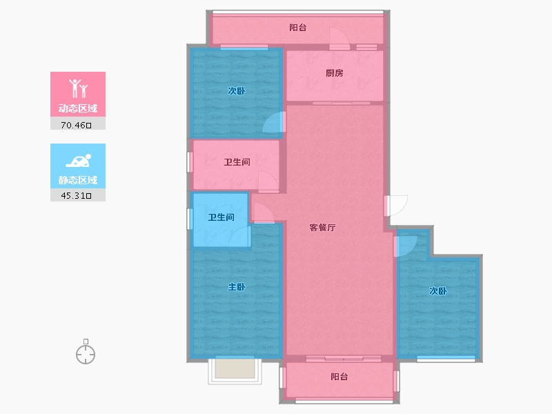 山东省-菏泽市-水岸学府-108.00-户型库-动静分区