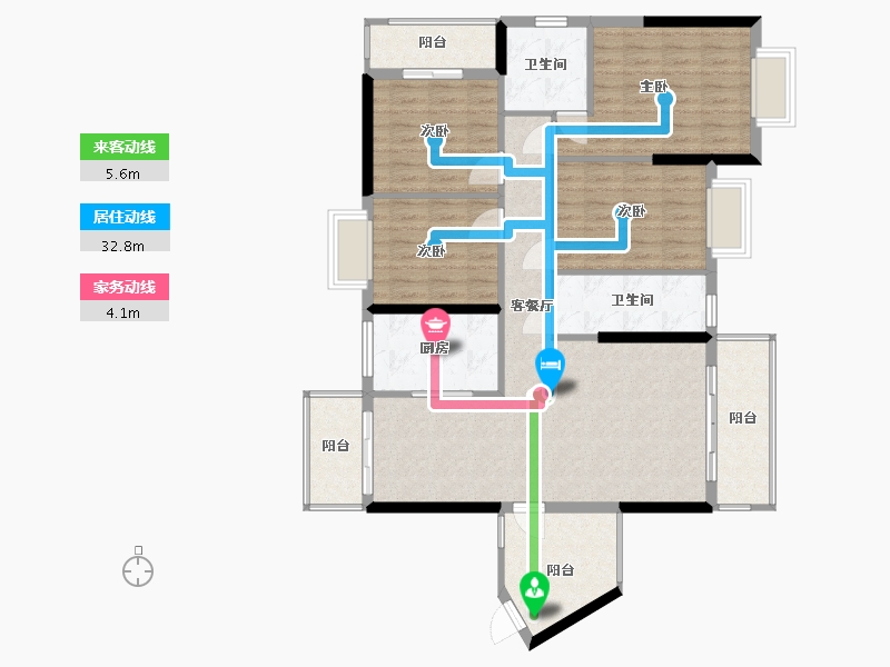 广西壮族自治区-梧州市-公园一号-130.00-户型库-动静线