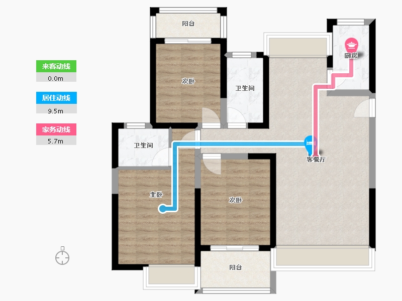 陕西省-西安市-万景荔知湾-98.00-户型库-动静线