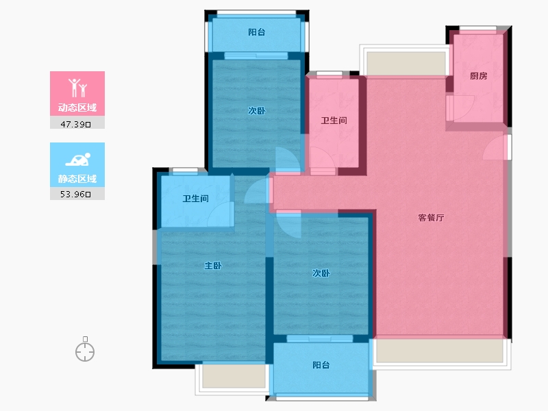 陕西省-西安市-万景荔知湾-98.00-户型库-动静分区