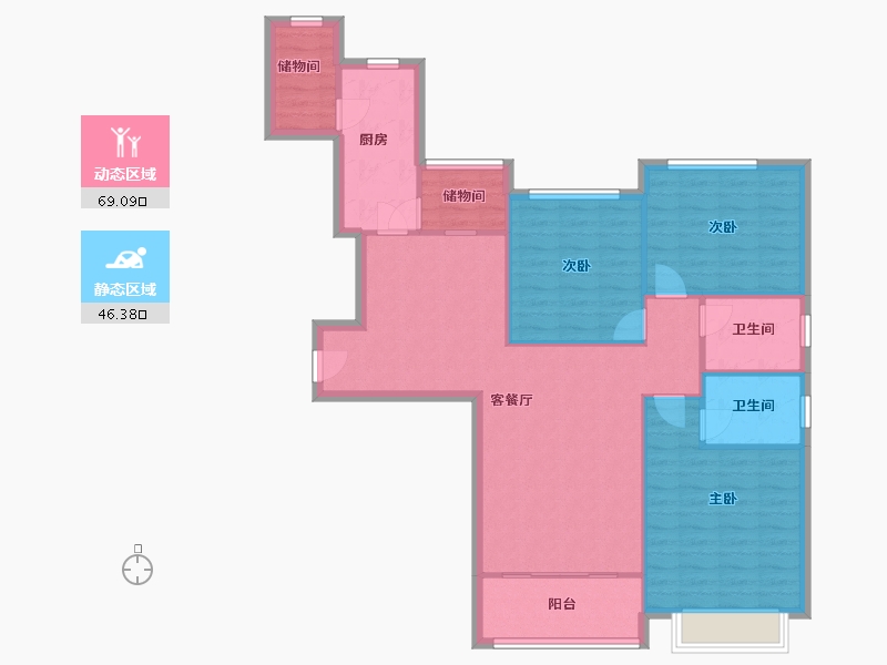 山东省-潍坊市-恒大名都-105.00-户型库-动静分区