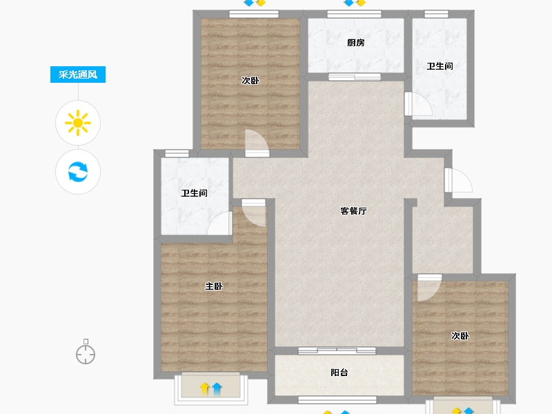 河北省-邢台市-天地翰林学府-107.77-户型库-采光通风