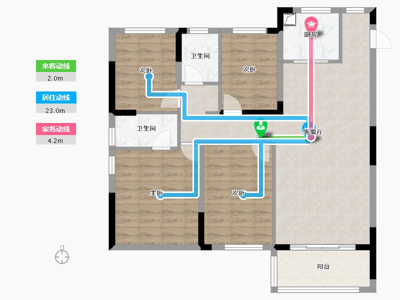 安徽省-黄山市-江南宸府-105.00-户型库-动静线