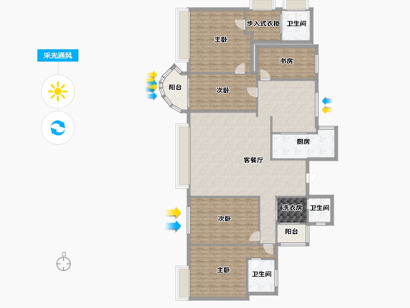 广东省-揭阳市-金润·帝豪湾-200.00-户型库-采光通风