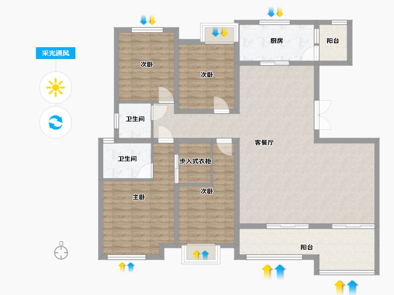 贵州省-贵阳市-龙湖·湖山原著-142.00-户型库-采光通风