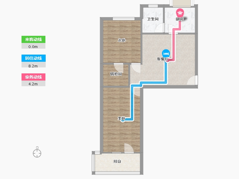 河北省-石家庄市-槐底单位宿舍-72.14-户型库-动静线