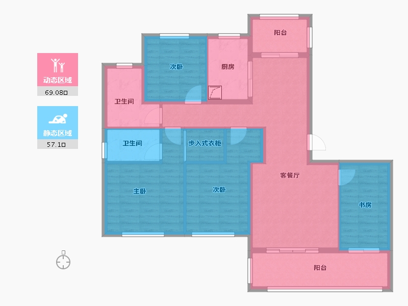 江苏省-苏州市-睿铂庭-113.00-户型库-动静分区