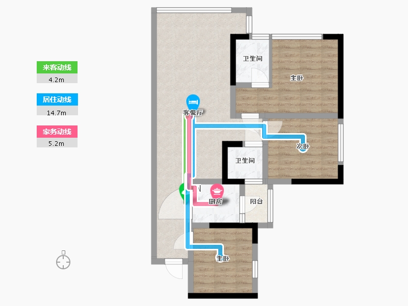 四川省-巴中市-阳光恩阳公馆-73.72-户型库-动静线