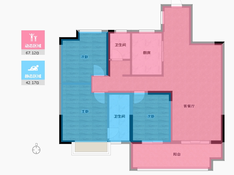 安徽省-六安市-印象南湖-98.00-户型库-动静分区