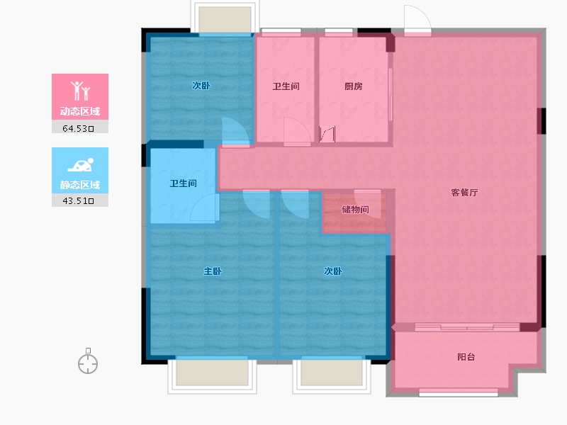 江苏省-连云港市-福泽东方-100.33-户型库-动静分区