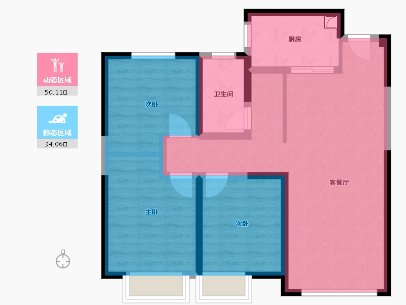 湖南省-长沙市-荣悦台-90.00-户型库-动静分区