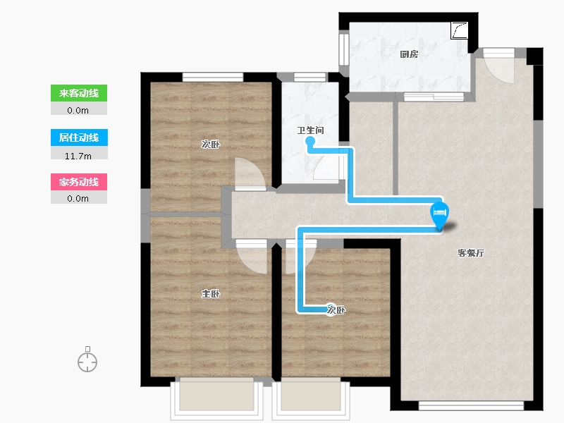 湖南省-长沙市-荣悦台-90.00-户型库-动静线