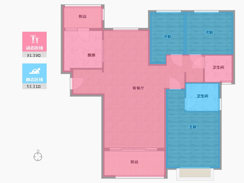 山东省-济南市-恒大名都-132.24-户型库-动静分区