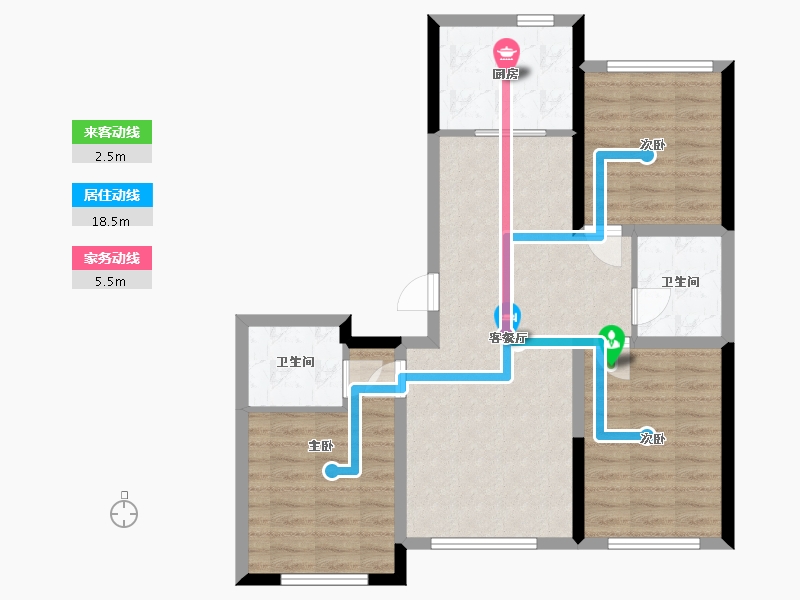 吉林省-通化市-大禹城邦-105.00-户型库-动静线