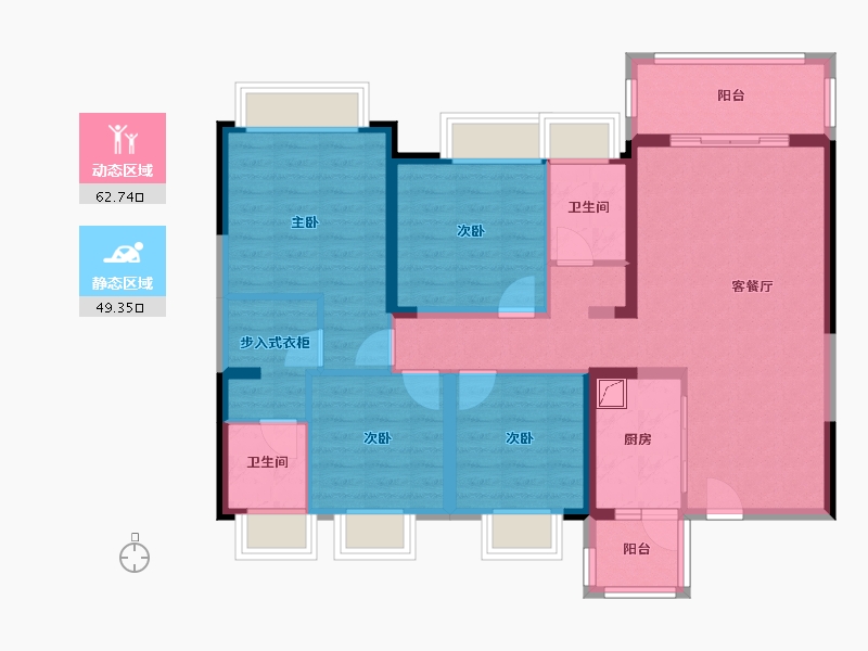 四川省-绵阳市-江城公馆-136.00-户型库-动静分区