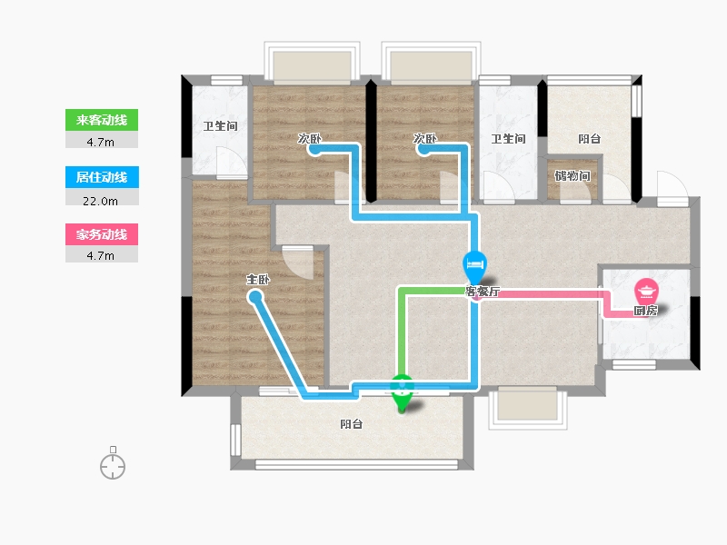 广东省-广州市-保利天汇-101.00-户型库-动静线