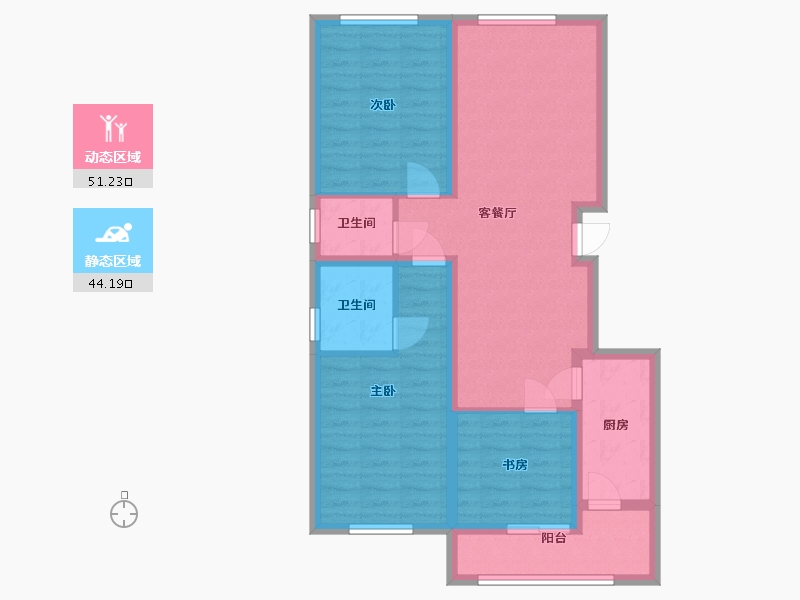 陕西省-西安市-研究所-90.00-户型库-动静分区