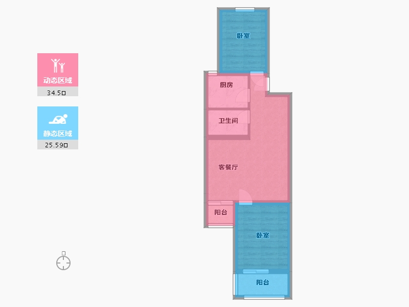 北京-北京市-艺苑西里-52.80-户型库-动静分区