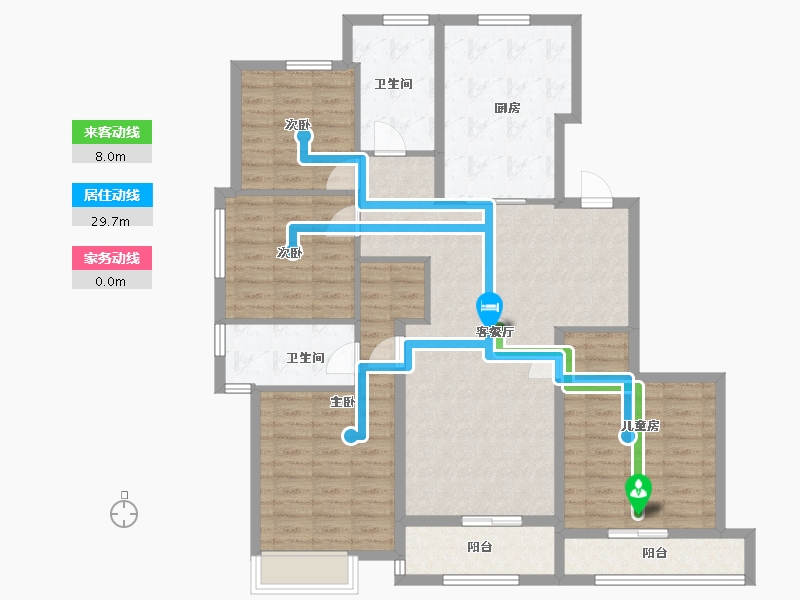 浙江省-杭州市-明德明理府-130.00-户型库-动静线