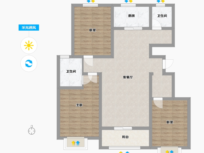 河北省-邢台市-天地翰林学府-107.77-户型库-采光通风