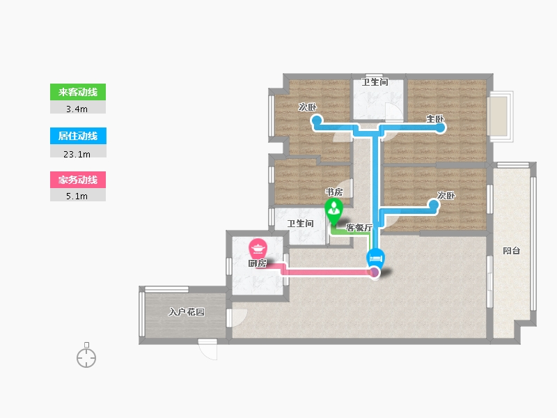 湖南省-益阳市-碧桂园梓山府-115.00-户型库-动静线