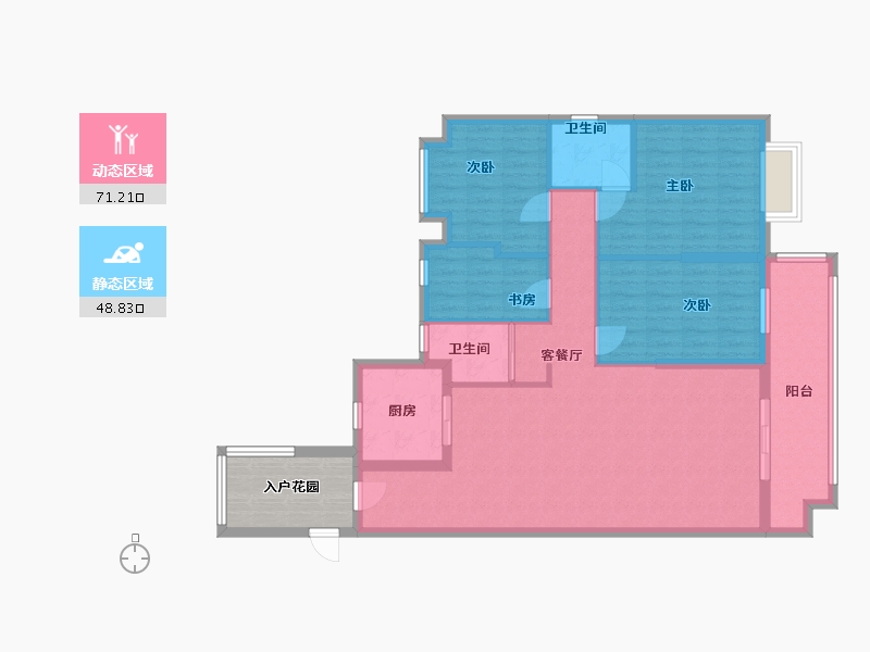 湖南省-益阳市-碧桂园梓山府-115.00-户型库-动静分区