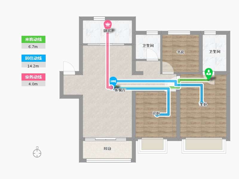 山东省-济南市-中建·蔚蓝之城-82.30-户型库-动静线