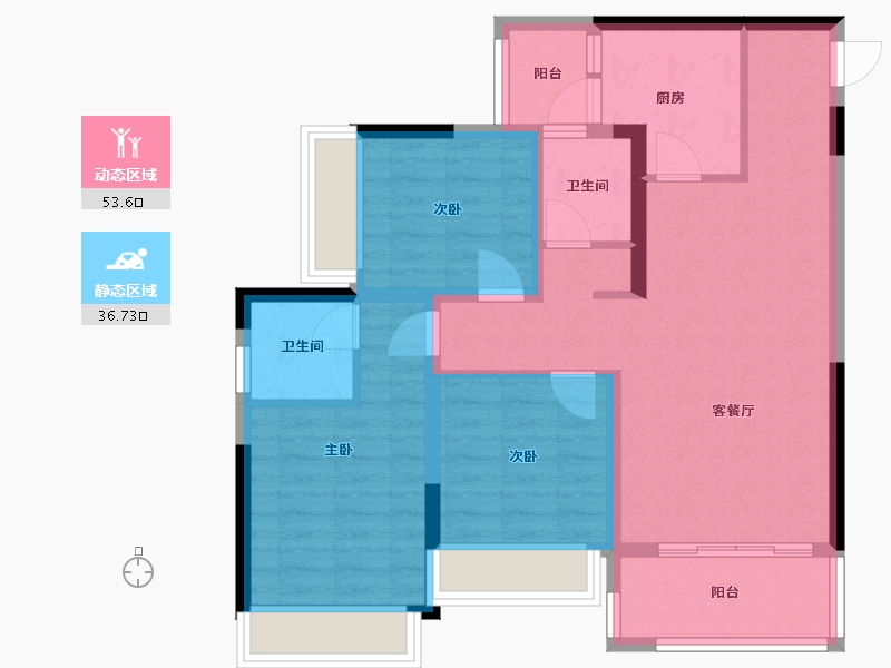 重庆-重庆市-金科-79.85-户型库-动静分区