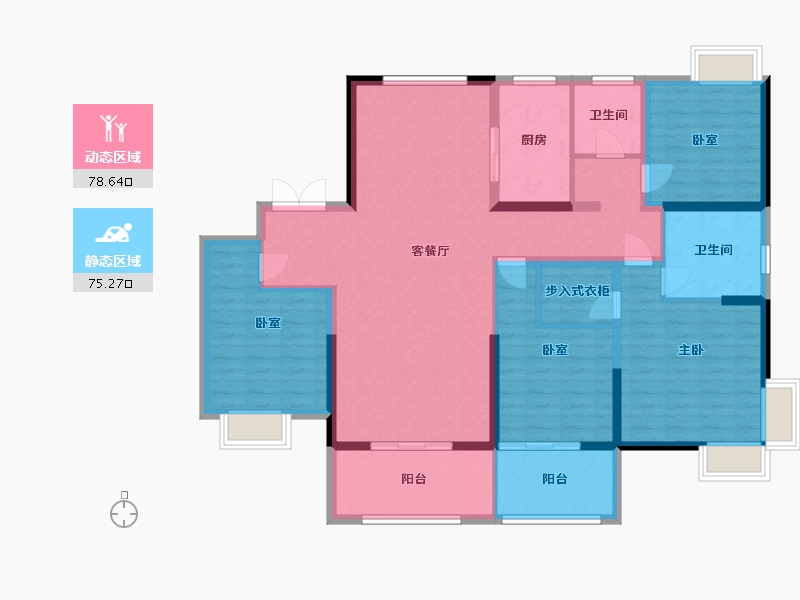 江苏省-扬州市-三金广陵铭著-138.00-户型库-动静分区