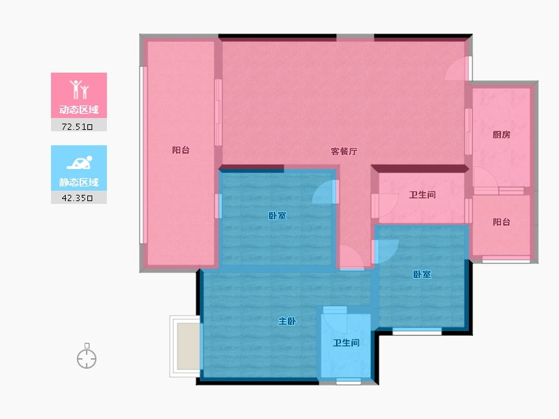 贵州省-黔南布依族苗族自治州-德能盛世黔城-130.00-户型库-动静分区