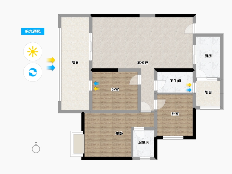 贵州省-黔南布依族苗族自治州-德能盛世黔城-130.00-户型库-采光通风