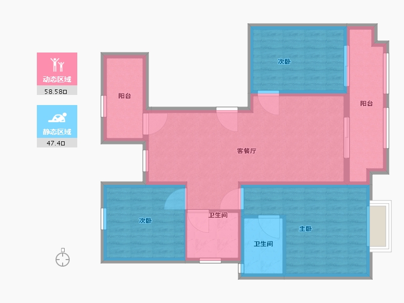 河南省-漯河市-昌建公园壹号院-95.00-户型库-动静分区