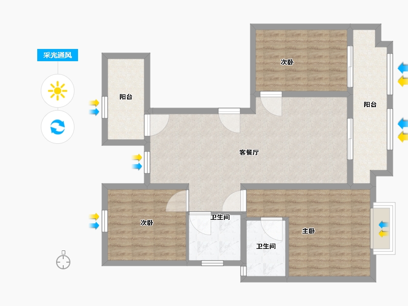 河南省-漯河市-昌建公园壹号院-95.00-户型库-采光通风