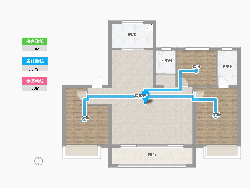 河北省-唐山市-碧桂园遵府-111.00-户型库-动静线