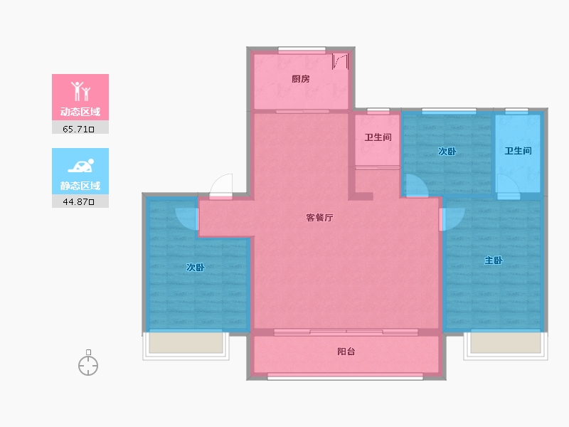 河北省-唐山市-碧桂园遵府-111.00-户型库-动静分区