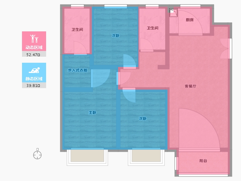 河北省-保定市-朝阳首府澜园-81.60-户型库-动静分区