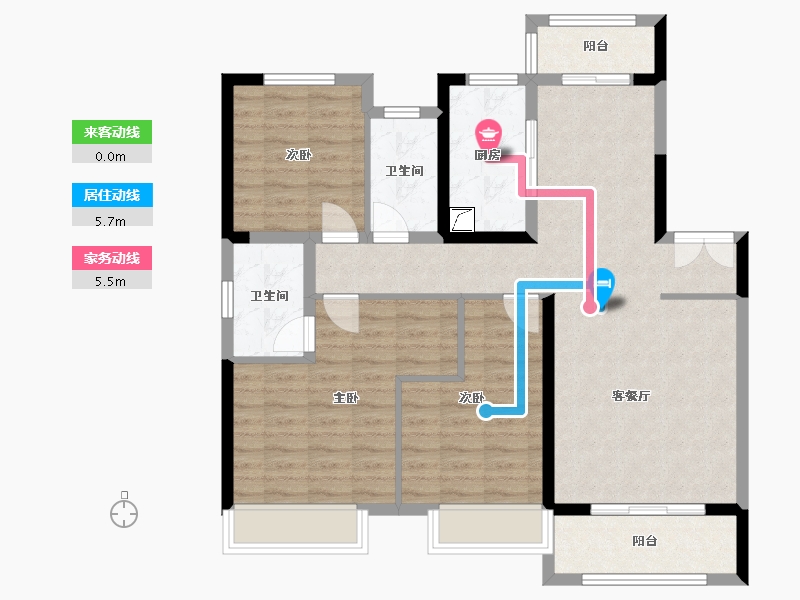 河南省-郑州市-正弘新城2号院-97.00-户型库-动静线